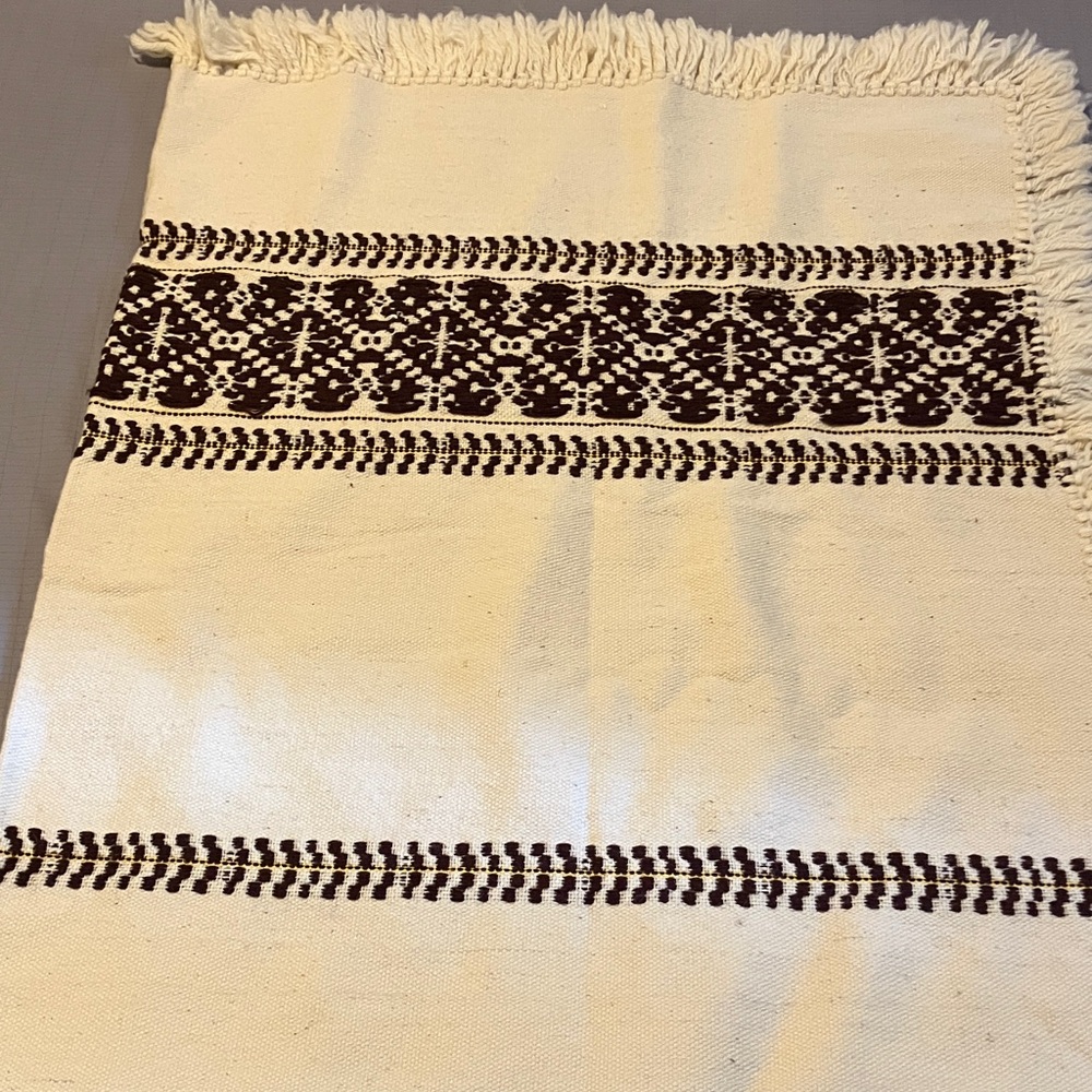 Kilim 100% Wool Polish Folk Art Patterned Woven Wall Hanging with Fringe - Picture 3 of 7